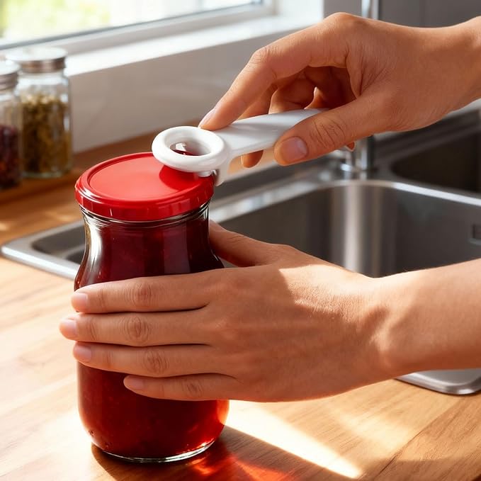 6 Pack Jar Key Opener - Plastic Jar Lid Opener with Easy Grip Hand Held 5.5" Colorful Design for Weak Hands, Elderly & Children