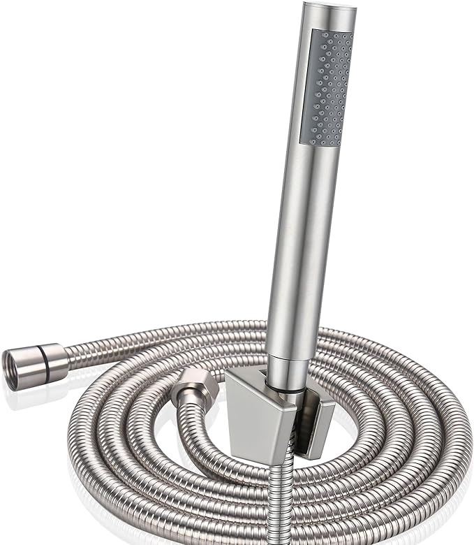 Handheld Shower Head with Hose, Hand Held Shower Wand Head with Long Hose, High Pressure RV Shower Head with Handheld Spray Combo, Dog Shower Attachment, Brushed Nickel