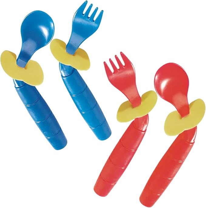 EasieEater Utensils, Left handed W/Shield - Color may vary