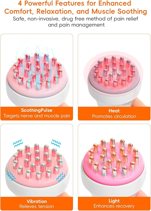 DiDEER Sciatica Pain Relief Devices, Deep Tissue Massager with Multi-Mode Technology,Heat & Light, Targeted Relief for Sciatic Nerve & Lower Back Pain
