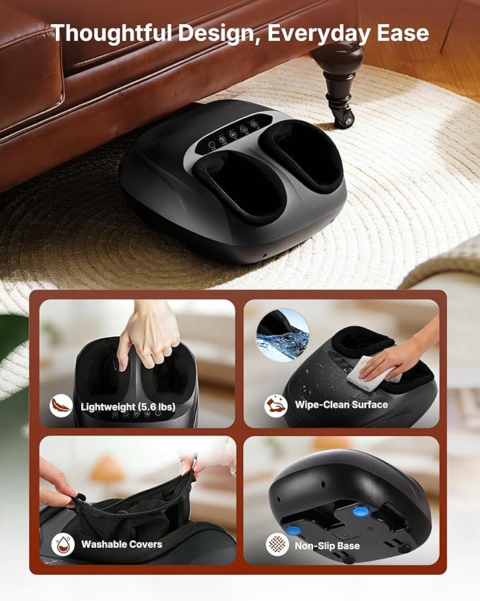 KNQZE Shiatsu Foot Massager with Heat, Compression, Deep Kneading Foot Massage for Plantar Fasciitis Relief, Remote Control, Multi Massage Modes, Auto Shut-Off Timer, FSA Eligible, Mothers Day Gifts