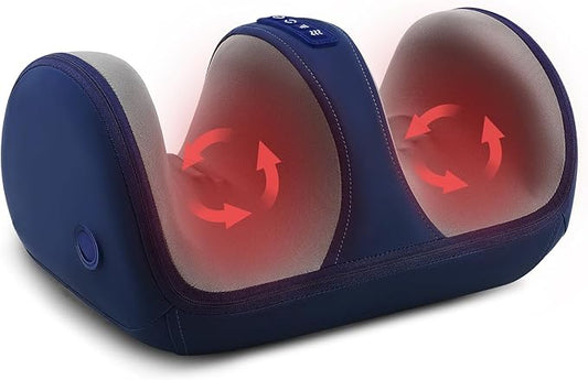 Foot Massager with Heat, Electric Foot and Calf Massager with Roller, Deep Tissue Massage for Plantar Fasciitis, Neuropathy & Pain Relief, Gifts for Women & Men(Black)