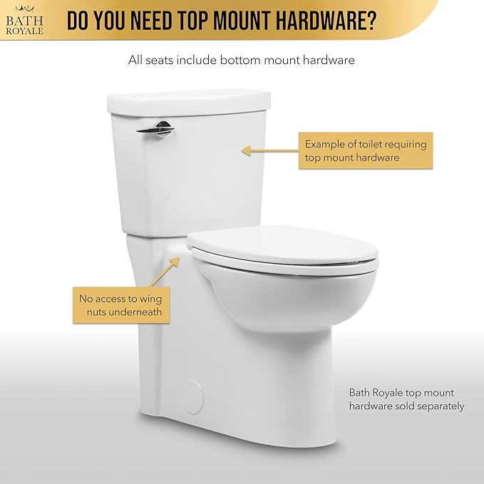 Bath Royale Toilet Seat (Round or Elongated), Slow Close (Soft Close, Quiet Close), Stain-Resistant and Easy to Clean, Fits All Toilet Brands, Premium Series or Heavy Duty Executive Series - 5 Pack