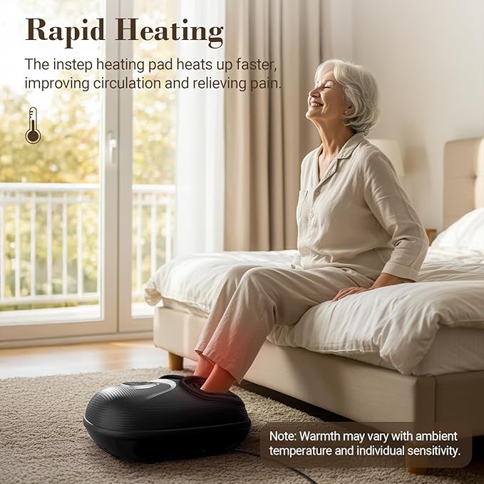 CuPiLo Foot Massager FSA Eligible HSA, 2026 Upgraded Mothers Day Gifts for Mom, Feet Massager with Heat for Plantar Fasciitis Relief, 5 Levels Compression & Vibration Massage for Neuropathy