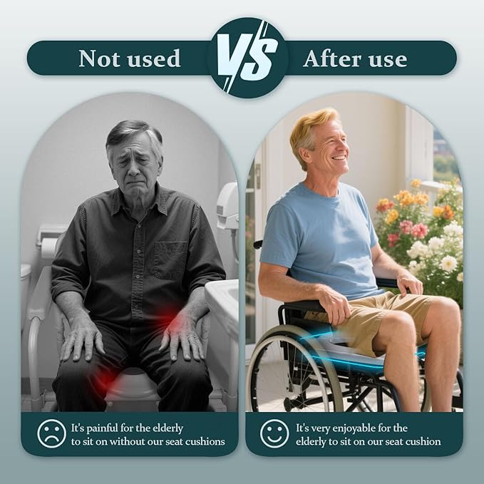 Two-Piece Commode Seat Pad,Waterproof Soft Toilet Seat Cover (Frame NOT Included),U-Shape Replacement PU Cushion with Clips for Elderly Bedside Shower Wheelchair for Elderly Comfort