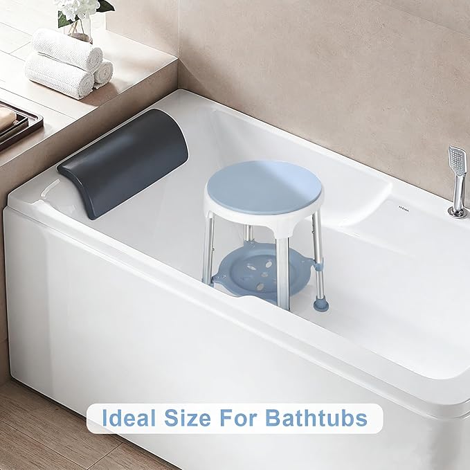 Shower Chair for Inside Shower, Tool-Free Assembly Swivel Shower Stool with Storage Tray, Adjustable Tub Chair and Bathroom Stool for Seniors, Elderly, Handicap & Disabled, FSA/HSA Eligible