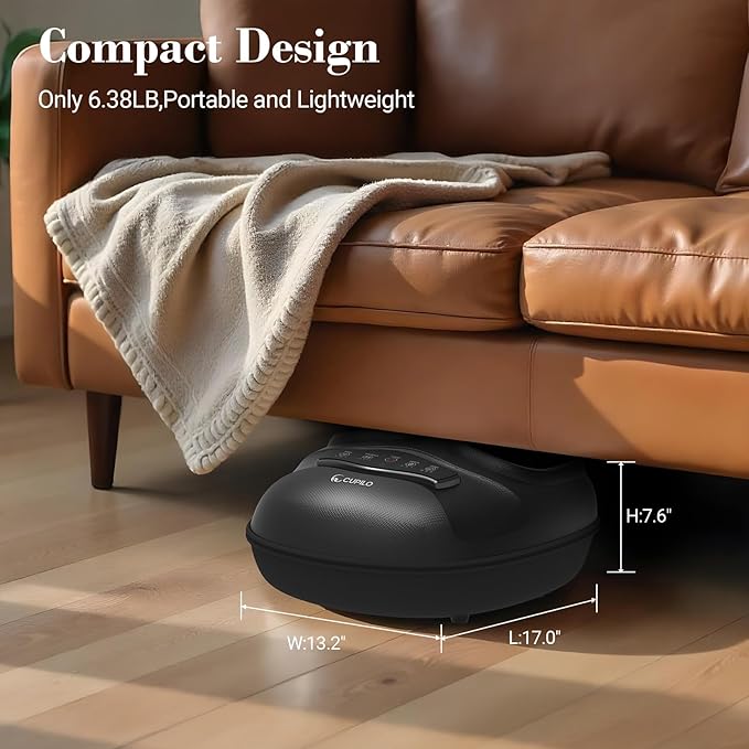 CuPiLo FSA Eligible HSA Foot Massager with Heat [Remote Control], Shiatsu Foot Massager Machine with 5 Compression Levels, Electric Feet Massager for Foot Pain Relief, Gifts for Elderly Senior Parents