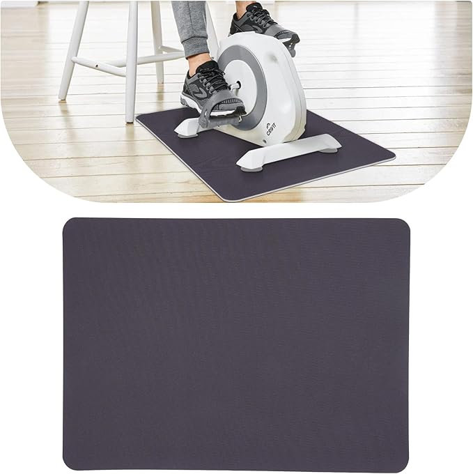 Non Slip Under Desk Elliptical Mat, Exercise Mat for Ellipse Leg Exerciser Machine, Suitable for Electric Seated Foot Pedal Exerciser, Enhance Stability & Protect Wooden Floor (23.6"L x 17"W)