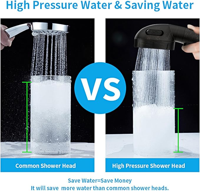 KAIYING High Pressure Oil-Rubbed Bronze Handheld Shower Head with ON/OFF Switch, 3 Spray Modes, Adjustable Angle Bracket, and Hose