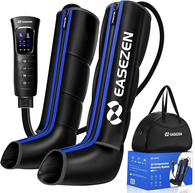 EaseZen Leg Compression Massager for Circulation and Pain Relief, Leg Recovery Compression System for Fast Recovery of Foot, Calf and Thigh, Relieve Edema, Reduce Muscle Fatigue