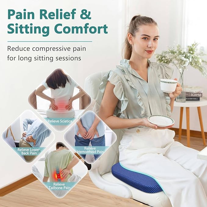 Hemorrhoid Donut Pillow for Tailbone Pain, Sciatica Pain Relief Butt Pillow, Pressure Sore Relief Seat Cushion for Seniors, Butt Cushions for Bed Sore, Postpartum, Coccyx Office Chair Pad