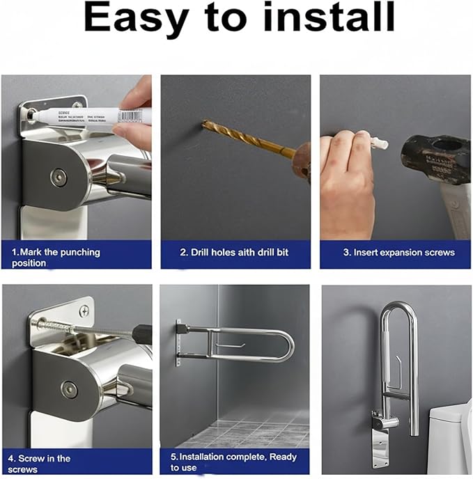 23.6" Flip-Up Toilet Grab Bar with Paper Holder,304 Stainless Steel Bathroom Safety Rail, Anti-Slip Folding Handicap Grab Bar for Seniors, Elderly & Disabled, Wall Mounted Support Handrail