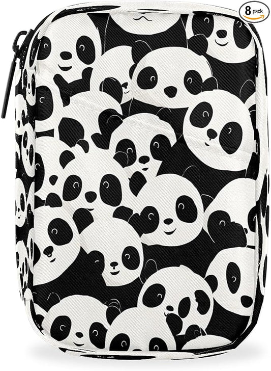 Weekly Travel Pill Organizer Case for Purse with Removable 7 Day Box Portable Compact Size Pill Box Fashionable Pill Container for Medicine Vitamin Supplement Cute Cartoon Panda