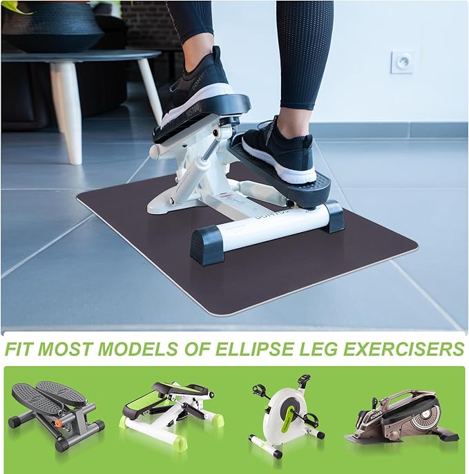 Non Slip Under Desk Elliptical Mat, Exercise Mat for Ellipse Leg Exerciser Machine, Suitable for Electric Seated Foot Pedal Exerciser, Enhance Stability & Protect Wooden Floor (23.6"L x 17"W)