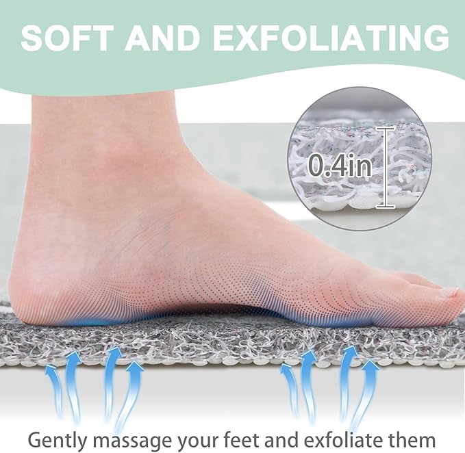 Square Shower Mat Non Slip: 32x32 Inch Extra Large Shower Mats for Inside Shower, Anti Slip Shower Floor Mat, Loofah Shower Stall Mats for Elderly, Non Slip Shower Mat with Drain Hole in Middle