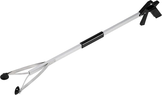 Grabber Reacher Suction Cup Grip Tool- Long 32 Inch Foldable Strong Heavy Duty Aluminum Pick Up Stick - Lightweight Trash Litter Picker Claw Extended Gripper Nabber Assist for Elderly, Luxet (Black)