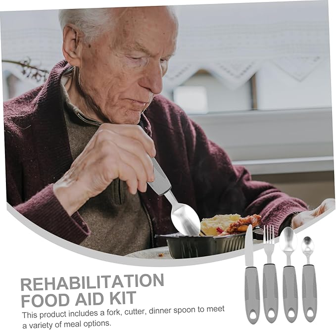 VALICLUD 1Set Adaptive Utensils Portable Elderly Tableware for Hand and Grip Convenient Easy to Clean Durable Dining Tools for Seniors