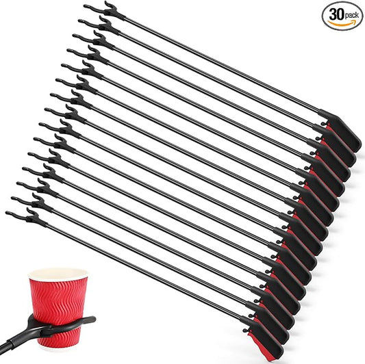 Norme 30 Pcs Grabber Reacher Tool Bulk, 31.5" Long Handle Trash Picker for Elderly Assist, Lightweight Handy Aid Nonslip Claw Grabber for Arm Extension 360 Rotating Pickup Stick Outdoor Cleanup Tool