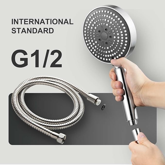 OFFO Filtered Shower Head with Hose, 20 Stage Shower Head with Filters for Hard Water with 60" Stainless Steel Hose, 6 Modes High Pressure Shower Head to Remove Chlorine, Chrome