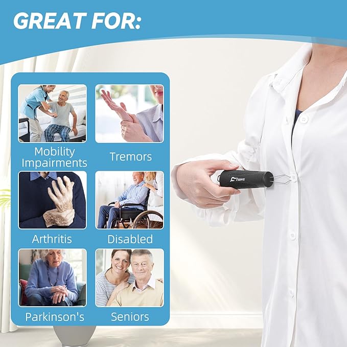 Button Hook, Button Assist Tool, with Comfort & Wide Grip, Button Helper Tool for Elderly, Arthritis, Stroke, Parkinson's