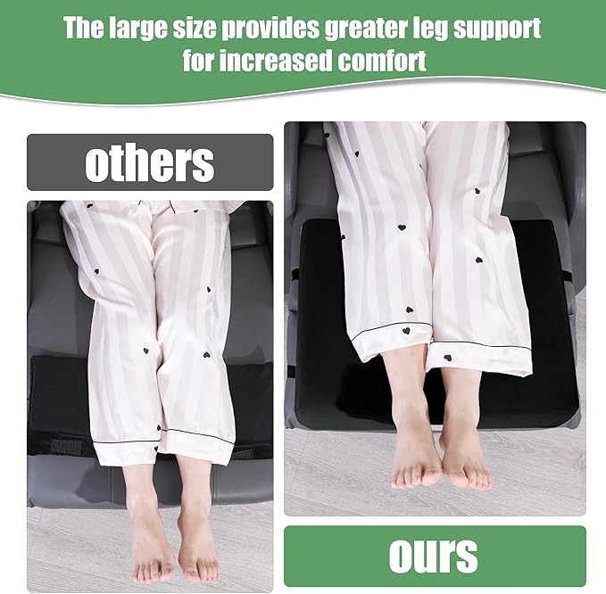BALAPET Large Recliner Leg Pillow, Memory Foam Recliner Cushion Wedge Shape Recliner Footrest Extender,Leg、Back and Lumbar Support Pillow with Adjustable Elastic Straps(Black)