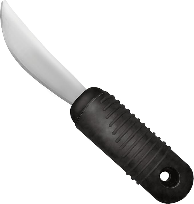 Rehabilitation Advantage Easy Grip Utensil Set with Built-up Handles , Black , 4 Count (Pack of 1)