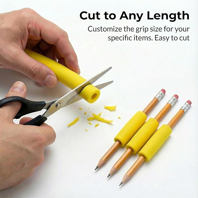 Foam Grip Tubing Kit for Adaptive Utensils & Silverware - Built Up Handle Aid for Arthritis, Elderly, Parkinsons, Stroke - Non-Slip Pencil Grips & Tool Holder - 5 Assorted Sizes (10 Pack)