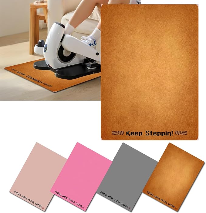Elliptical Mat for Under Desk Elliptical Machine - Non-Slip Floor Mat for Ellipse Leg Exerciser, Legxercise Pro & Pedal Exerciser - Workout Mat for Home & Office Stability & Floor Protection Brown