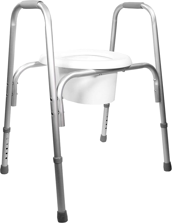 PCP Extra-Wide Raised Toilet Seat and Safety Frame, Two-in-One, Adjustable Height, Elevated Lift Bowl, Wide