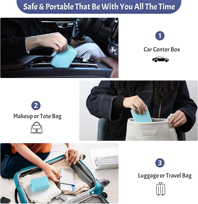 Foldable Weekly Pill Organizer 2 Times a Day with 2 Extra Compartments (Clear Printed Labels) - Portable 7 Day AM PM Medicine Box, Week Daily Travel Pill Case Holder for Vitamin, Supplement - Sky Blue