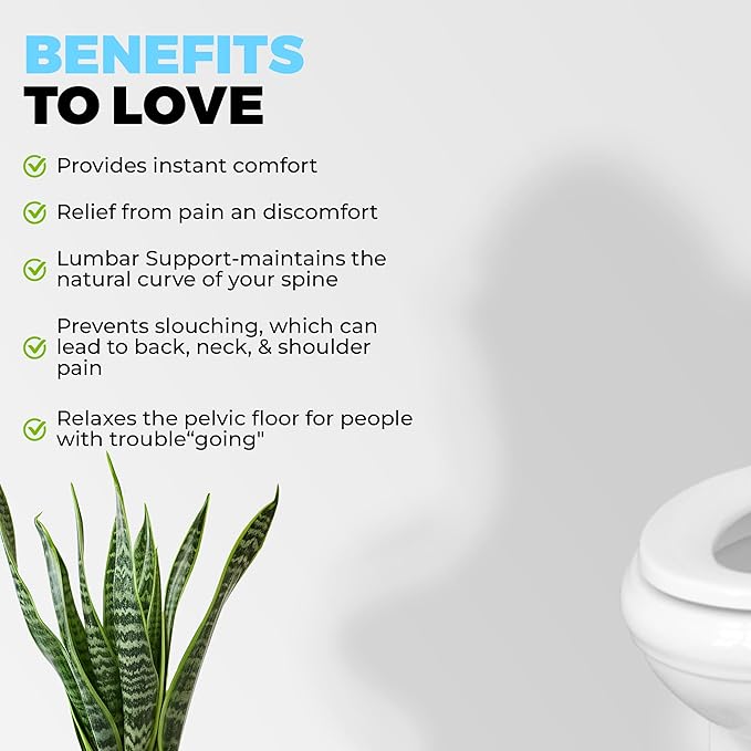 Toilet Lid Back Support Cushion for Seniors, Disabled, Postpartum Mothers, Back Surgery Recovery & Mobility Issues | Water-Resistant, Easy Slip-On, Fits All Round & Oval Toilet Lids