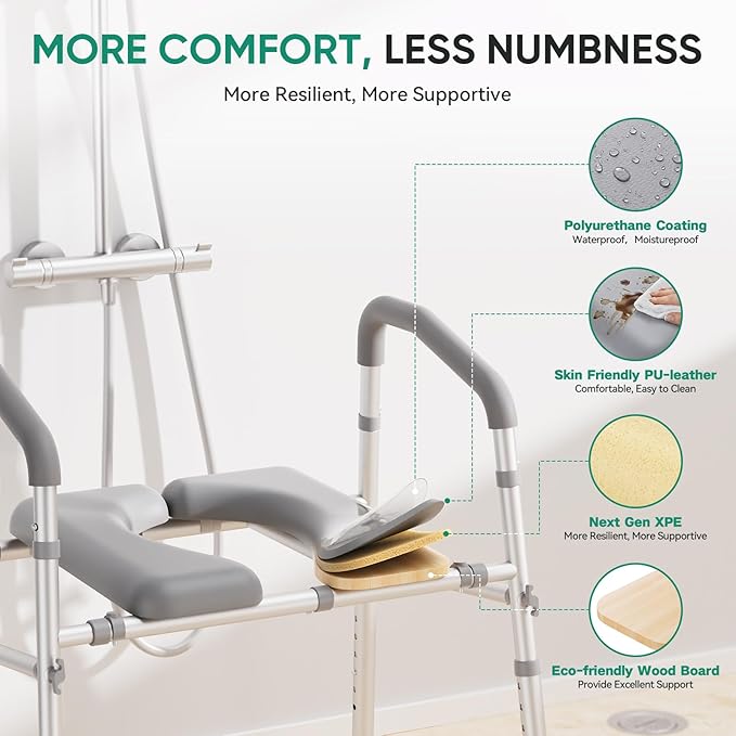PopWise Raised Toilet Seat with Handles, 500 lb Anti-Wobble Frame, Easy to Install Toilet Seat Risers for Senior, Pregnant, Post-Surgery, Adjustable Height & Width Toilet Seat Riser, Fits Most Toilets