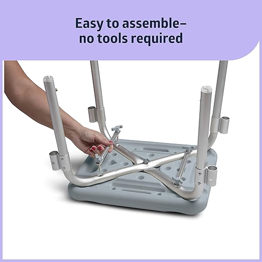 Medline Backless Shower Chair with Arms - 350 lb. Capacity, Bench, Stool, Seat for Elderly, Seniors Independent Adult and Disabled Adults