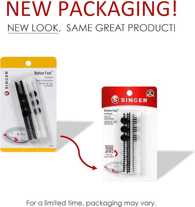 Singer Replacement Buttons & Fastener Notion, 1 Count (Pack of 2), White