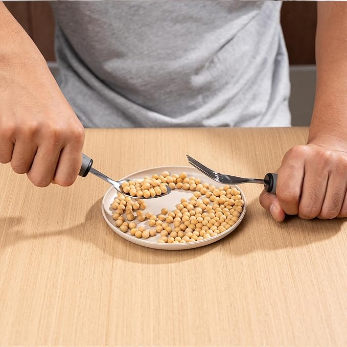 Bendable Adaptive Utensils for Elderly, Disabled People, Parkinson’s, Arthritis, Hand Tremors, Weak Hand Grip & Handicapped, Arthritic Hands-Non Slip Handles