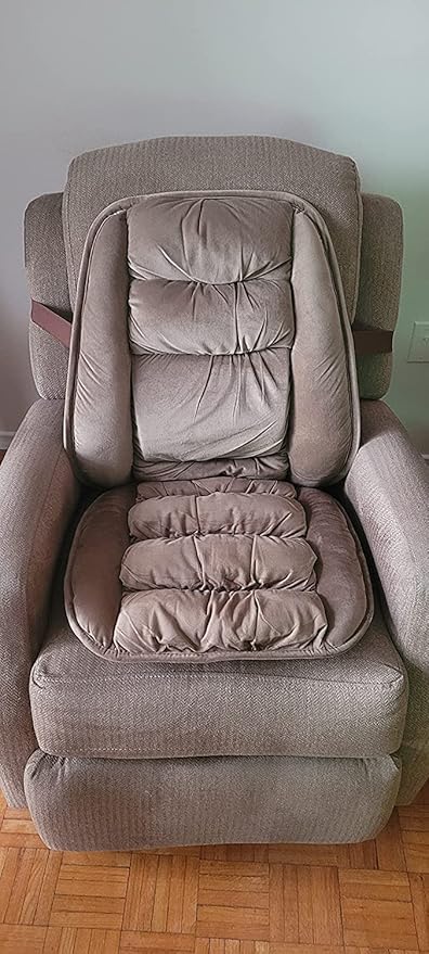 ALIBO Orthopedic Firm Chair Lumbar Support Cushion Set Non-Slip Bottom Coccyx Pads Warm Adjustable Curvature Low Back Pain Relief Relax Pillow for Office,Dinning Chair,Recliners,Sofa and Car Grey