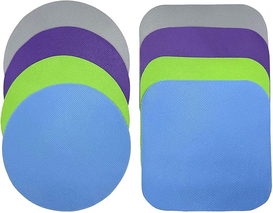 8 Pack Jar Opener Gripper, Rubber Jar Opener Gripper Pad for Seniors with Arthritis, Jar Lid Opener, Bottle Cap Opener for Weak Hands (Blue,Green,Grey,Purple)