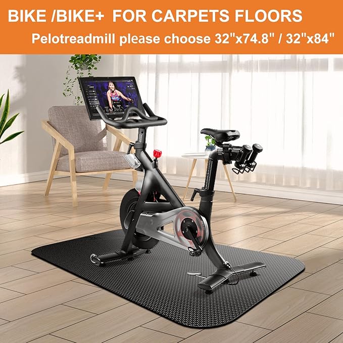 Treadmill Mat,Bike Mat,Stationary Bike Mat,Foldable Treadmill Mat for Hardwood Floors and Carpet.for Exercise Bike,Exercise Equipment Indoor Cycles,Rowing Elliptical (29.5" X 60")