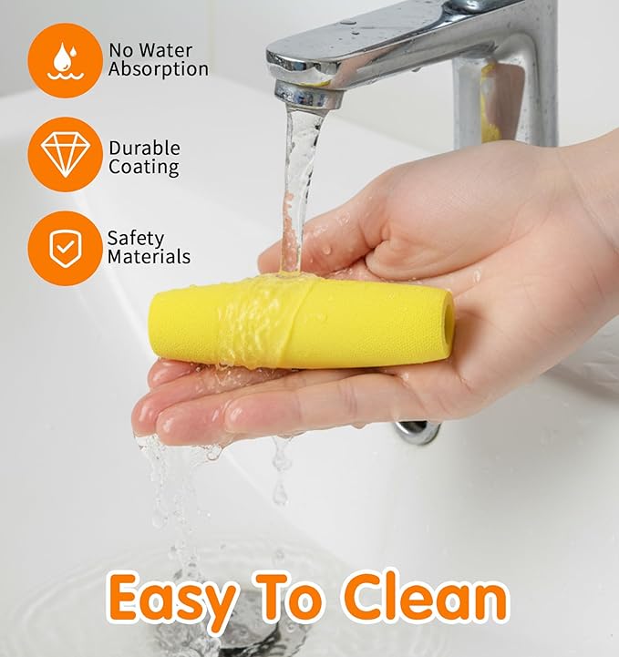 10Pcs Foam Grip Tubing, Adaptive Utensils for Elderly No-Cut Foam Grip Aid for Utensils Comfortable Padding for Disabled & Arthritic Hands, 3.5 Inch, Easy to Use