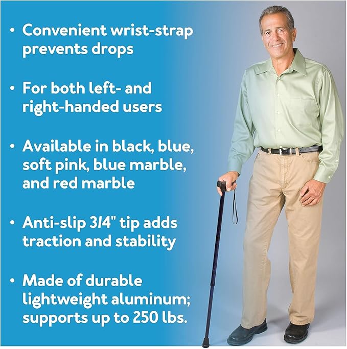 Carex Health Brands FGA52000 Black Soft Grip Derby Cane
