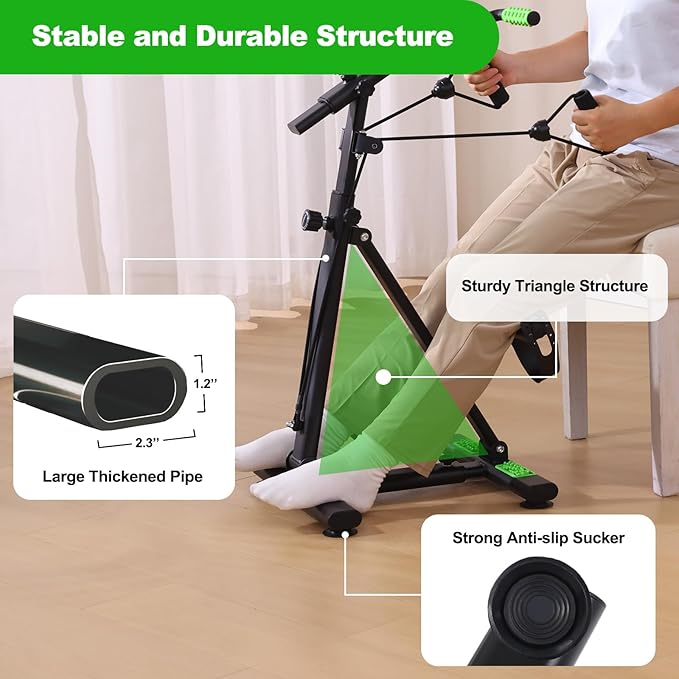 Pedal Exerciser Bike for Seniors, Arm Leg Hand and Knee Elderly Exercise Equipment, Sitting Home Exercise Machine for Total Body, Upper and Lower Limb Physical Therapy Trainer