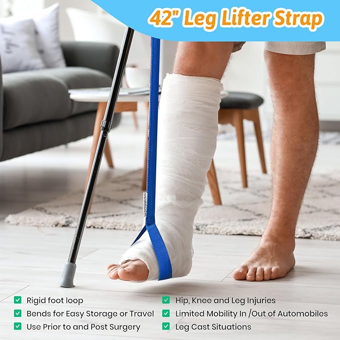 CAidRE 7PC Hip Kit, Hip Kit for Seniors Total Hip Replacement Prime, Mobility Aids with Reacher Grabber,Shoe Horn,Sock Aid,Leg Lifter,Shower Brush,Back Scratcher,Car Handle Assist for Surgery Recovery