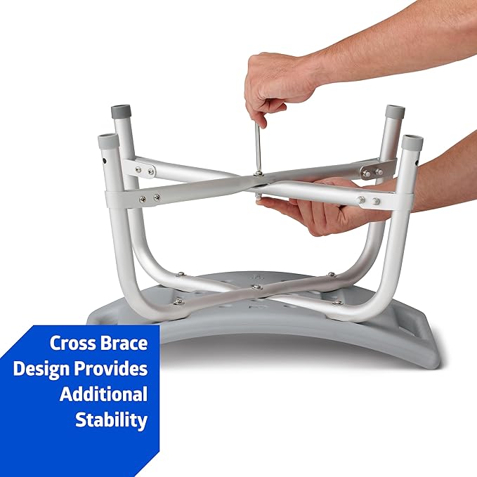 Medline Heavy Duty Shower Chair Bath Bench Without Back, Bariatric Bath Chair Supports up to 550 Lbs