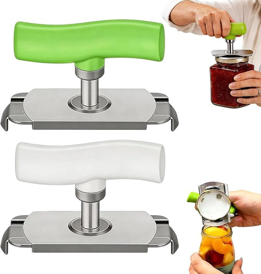 2 Pcs Cap Crack Opener, Cap Crack Jar Opener, Non-slip Ergonomic Grip for Weak Hands (Green and White)