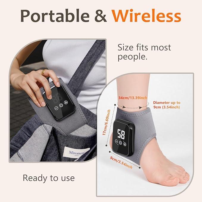 Foot Renew Triple Method Massager 2 Pcs 2026, 3 in 1 Foot Massager for Neuropathy with 3 Vibration Modes & 3 Heat Levels, Cordless & Portable Foot and Ankle Pad for Home/Office/Travel Use, Gray