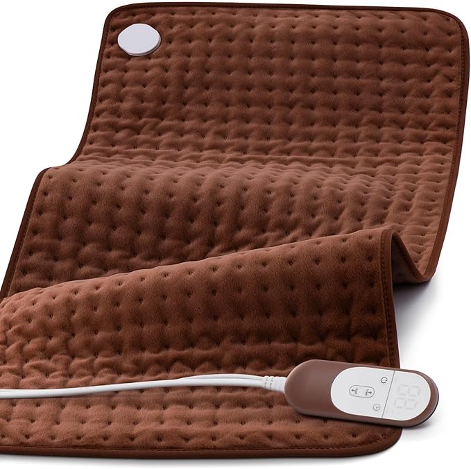 VALGELUIK 17x33 Heating Pad for Pain Relief | Ultra-Soft Microplush Fabric | 6 Adjustable Heat Settings (Moist & Dry) | Safe 2-Hour Auto Shut-Off | Perfect for Back, Neck, Shoulders | Great Gift Idea