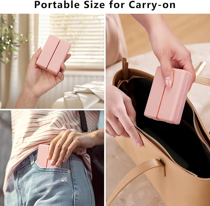 FYY 2 Pcs Daily Pill Organizer, 7 Compartments Portable Pill Case Travel Pill Organizer,[Folding Design] Pill Box for Purse Pocket to Hold Vitamins,Cod Liver Oil,Supplements and Medication-Pink+Navy