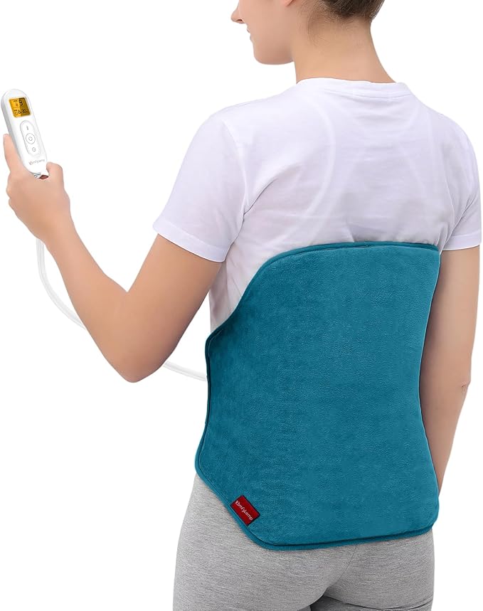 Heating Pad for Back, Comfytemp Mothers Day Gifts for Women Men Dad Mom, Large Electric Lower Back Heating Pad, FSA Eligible HSA Heat Pads for Period Lumbar Abdomen, XL Heated Belt — 11 Auto-Off，Blue