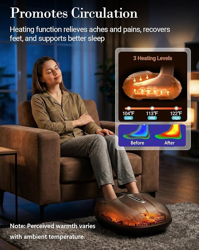CuPiLo Foot Massager with Heat FSA Eligible HSA, Shiatsu Feet Massager with Remote Control, Multi-Level Compression Deep Knead Foot Massage for Neuropathy & Plantar Fasciitis, Gifts for Women Men