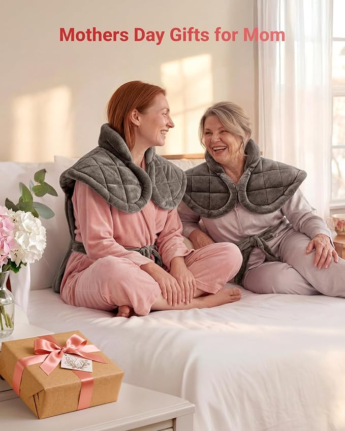 iDOO Heating Pad for Neck and Shoulders and Back for Pain Relief, Mothers Day Gifts for Mom Women Men Elderly, FSA Eligible Items & HSA Store, Large 24"x33" Weighted Electric Heat Pads for Back Gray